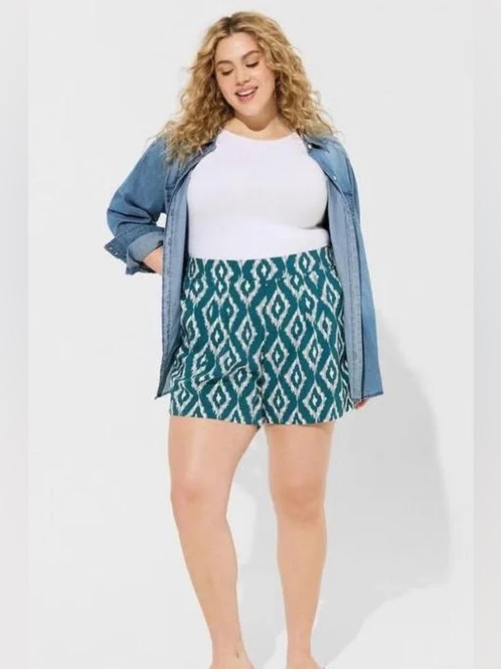 Torrid Challis Pull-On Lightweight Printed Shorts